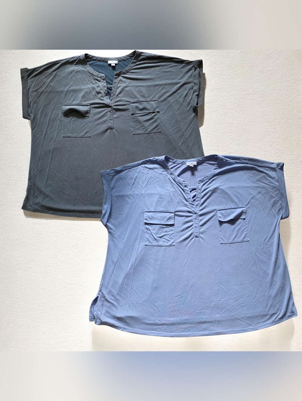 NWOT J.JILL (3X) Pair of Short Sleeve V Neck Blouses